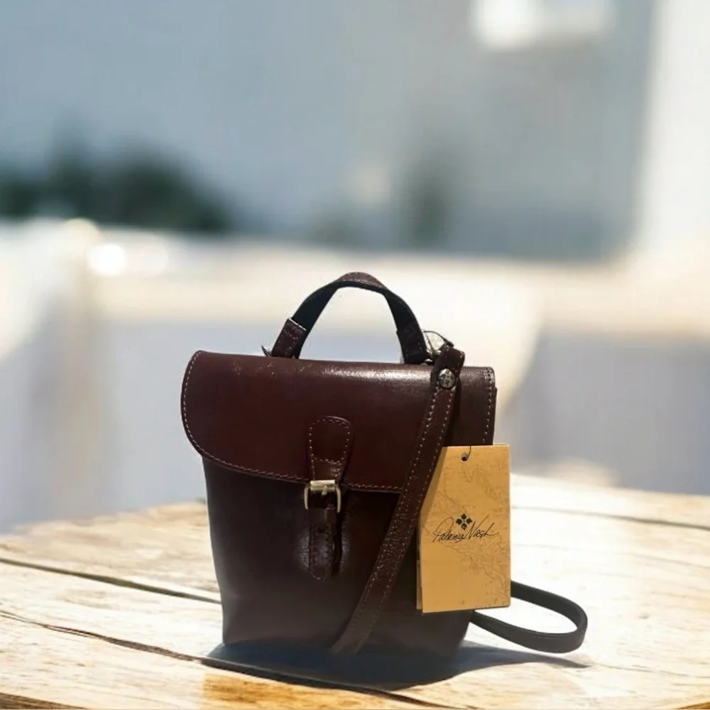 Patricia Nash Small Vatoni Brown Leather Convertible Bag/Backpack
